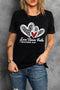 Black Love Never Fails Leopard Sequin Heart Graphic Valentines Tee